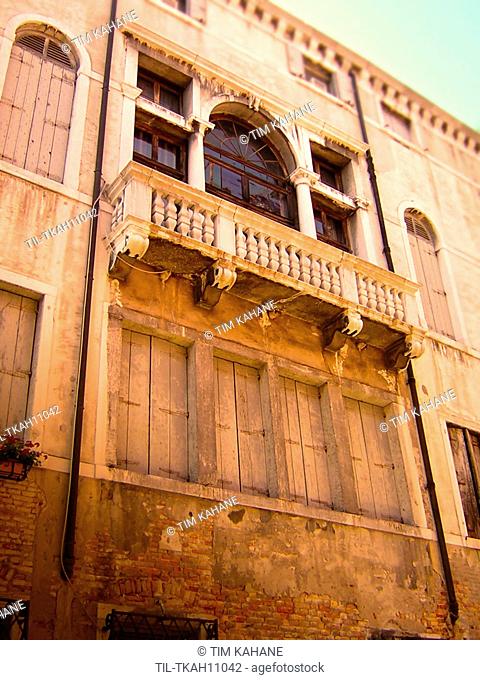 Italian building with balcony in Venice