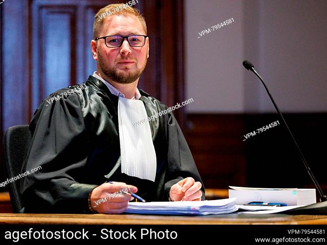Public prosecutor Thibaut Vandermeiren pictured during the jury composition of the assizes trial of Omar Hedi (37), before the Assize Court of the Namur...