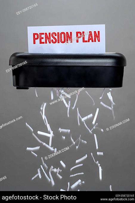 A shredder destroying a document - Pension Plan
