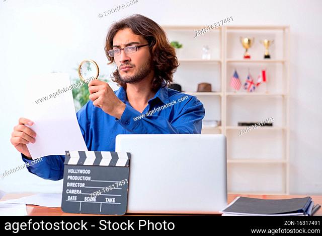 Movie director working in studio