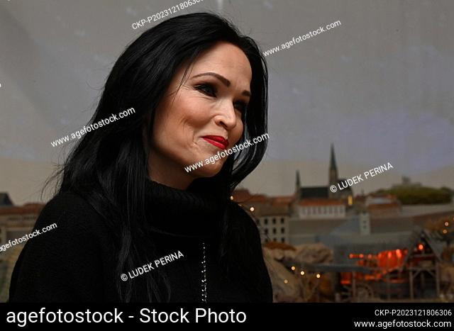 Finnish singer Tarja Turunen during a traditional signing session in Galerie Santovka presents new Christmas album ""Dark Christmas"" in Olomouc, Czech Republic