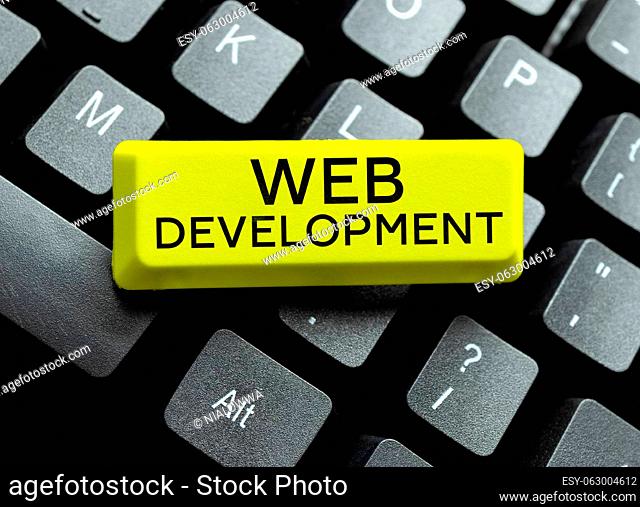 Text sign showing Web Development, Business idea work involved in developing a website for the Internet Important News Written On Three Notes On Desk With Memos...