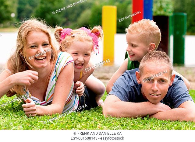 Happy colorfull family