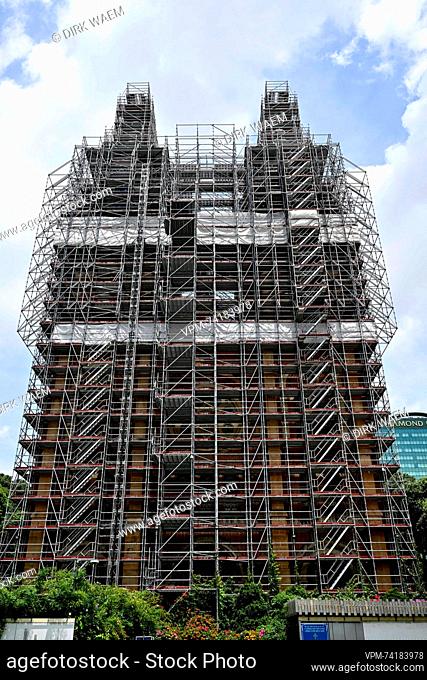 Ilustration picture shows the Notre-Dame Cathedral of Saigon currently being restored by Flemish company Group Monument , Saturday 16 September 2023
