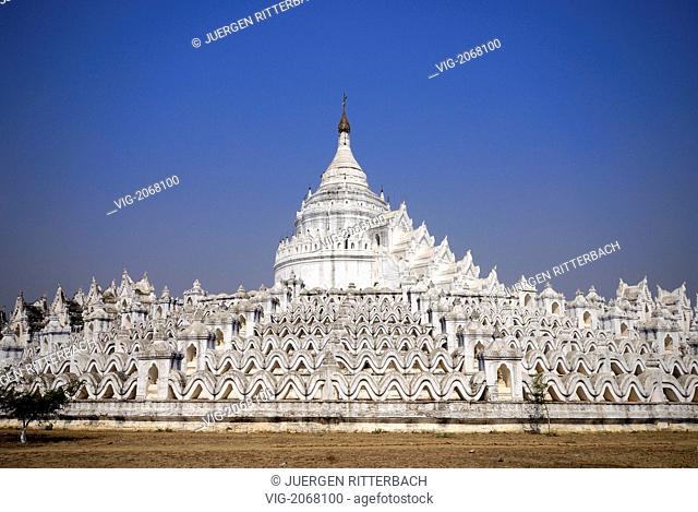 Asia, Myanmar, Burma, Birma, Mandalay, Mingun, HSINBYUME Pagoda, king BAGYIDAW was the employer in 1816, wavy terraces represent mountains - MINGUN, MANDALAY