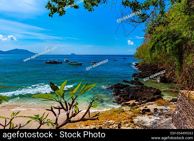 Blue lagoon Beach - Bali Island Indonesia - nature travel background