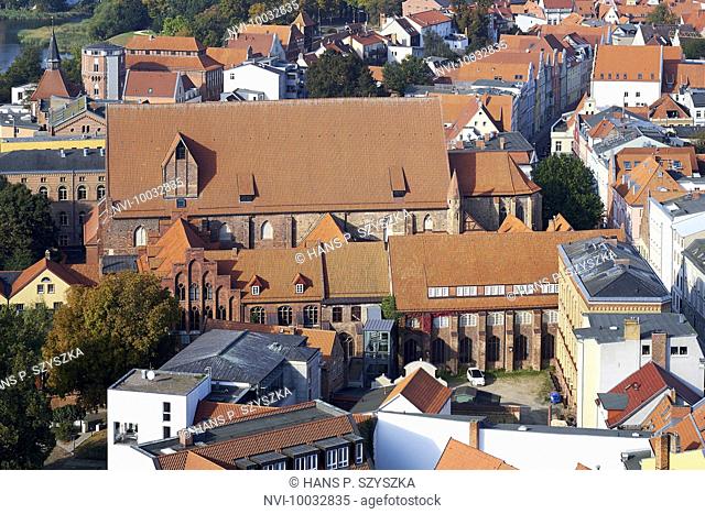 View from St. Mary's Church to St. Catherine's Monastery, Stralsund Museum, Stralsund, Mecklenburg-Vorpommern, Germany