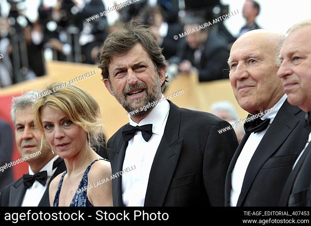 Producer Domenico Procacci, actress Margherita Buy, director Nanni Moretti, Michel Piccoli and Jerzy Stuhr during the red carpet of film ' Habemus Papam '...