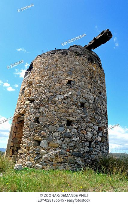 An old mill gets wind in Greece