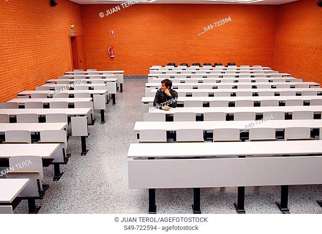 Overview of one of the classrooms at the University of Valencia. Spain