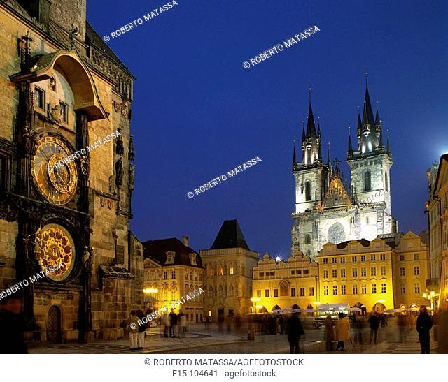 Church of Our Lady and Old Town Square, Prague. Czech Republic