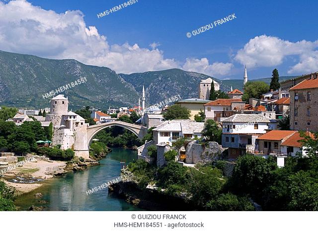 Bosnia and Herzegovina, Mostar, listed as World Heritage by UNESCO, Neretva river