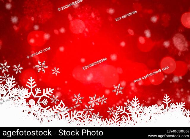 Red Christmas Background With Snowflakes
