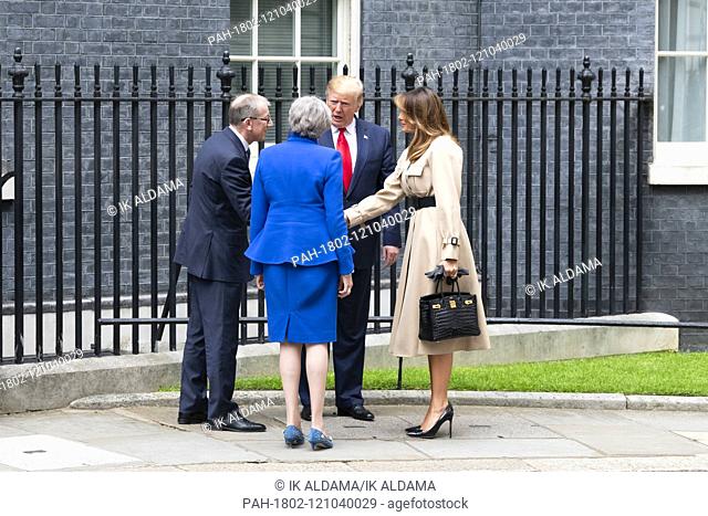 PM Theresa May welcomes The President Donald Trump and First Lady Melania Trump at 10 Downing Street. London, UK. 04/06/2019 | usage worldwide