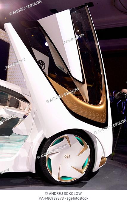 The Toyota prototype Concept-i, a self-driving car with artificial intelligence, on display at the CES Technology Expo in Las Vegas, USA, 04 January 2016