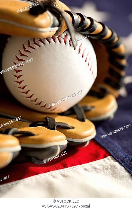 Ball inside catchers mitt