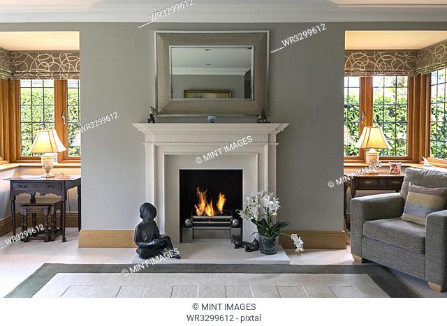 Fireplace and armchair living room