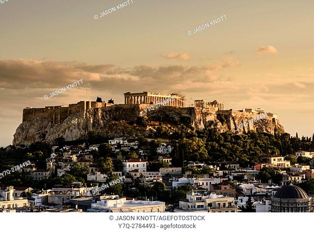 Sunset over the Acropolis, Athens, Greece