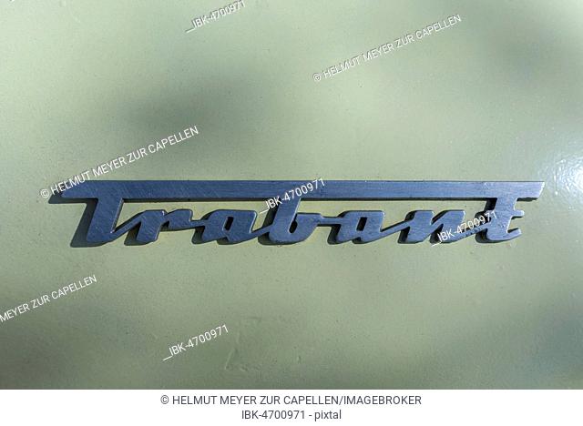 Trabant lettering, car brand of the former GDR, Mecklenburg-Western Pomerania, Germany