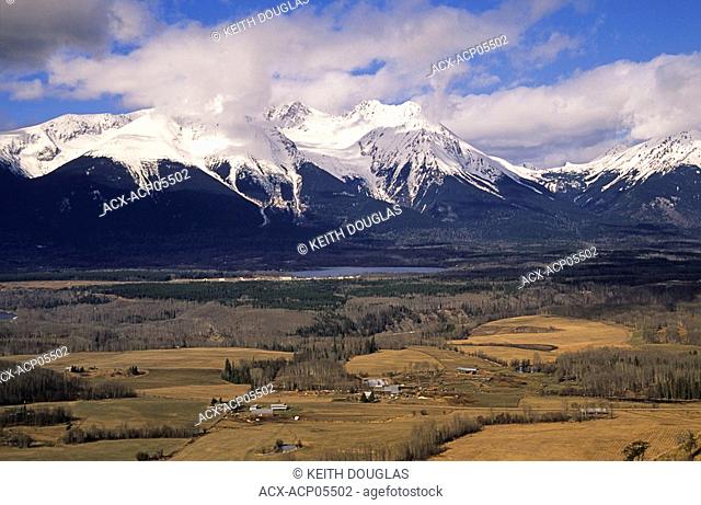 View over the Bulkley Valley towards Hudson Bay Mountain, Smithers, British Columbia, Canada