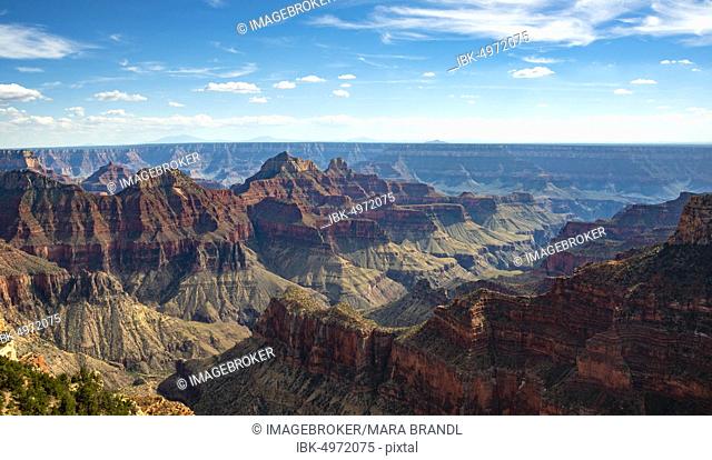 View of canyon landscape from Bright Angel Viewpoint, North Rim, Grand Canyon National Park, Arizona, USA, North America