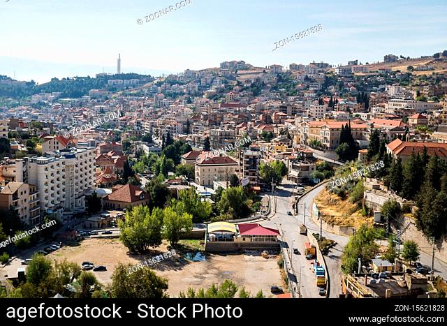 Zahle, Lebanon - October 11 2015: Morning view of the cityscape of Zahle, Bekaa valley, Lebanon
