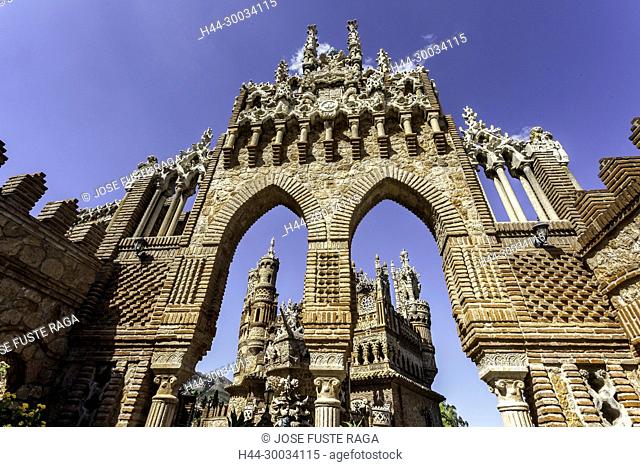 Spain, Andalucia, Malaga Province, Costa del Sol, Benalmadena City, Colomares Castle