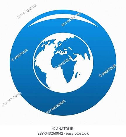 Our planet icon blue circle isolated on white background