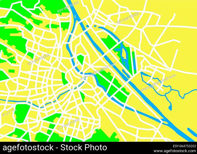 Layered vector illustration map of Vienna