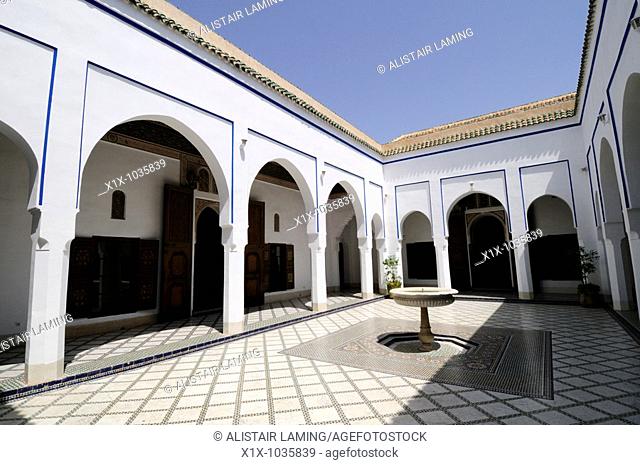 Bahia Palace Courtyard, Marrakesh, Morocco, North Africa