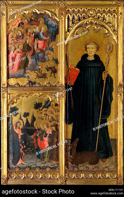 Saint Giles with Christ Triumphant over Satan and the Mission of the Apostles. Artist: Miguel Alcañiz (or Miquel Alcanyís) (Spanish, Valencian
