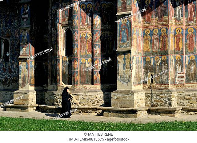 Romania, Bucovina region, Moldovita orthodox monastery built in 1537, listed as World Heritage by UNESCO
