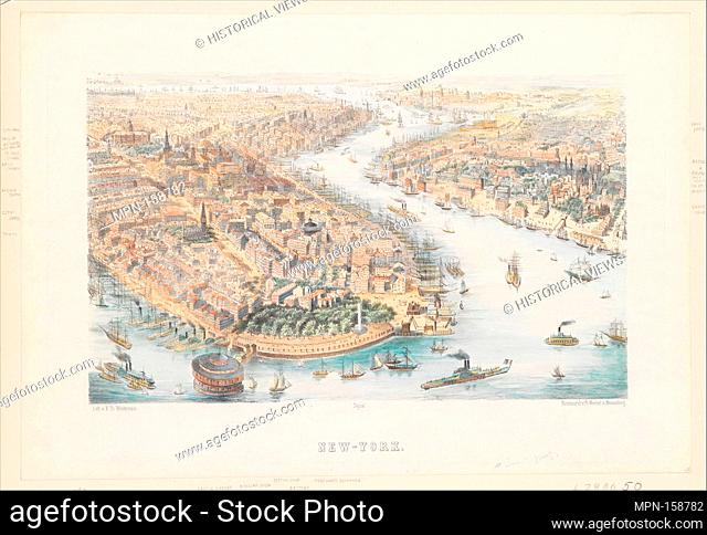 New-York (From the Southwest). Lithographer: Lithographed by K. Th. Westermann (German, active 1852); Publisher: Franz Wentzel (German) , Weissenburg; Date: ca