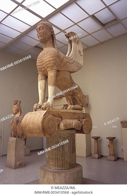 Large Sphinx of Naxos, Archaeological Museum, Delphi, Central Greece, Greece