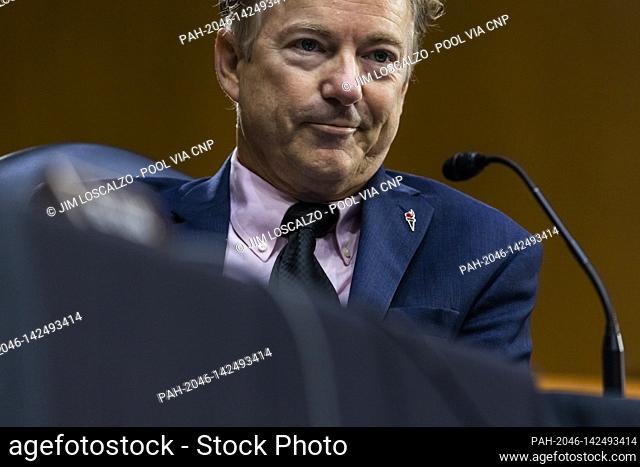 United States Senator Rand Paul (Republican of Kentucky) questions Dr. Anthony Fauci (not pictured), Director of the National Institute of Allergy and...