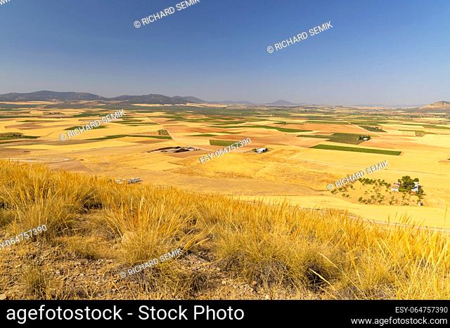 landscape of Castilla La Mancha near Consuegra, Spain