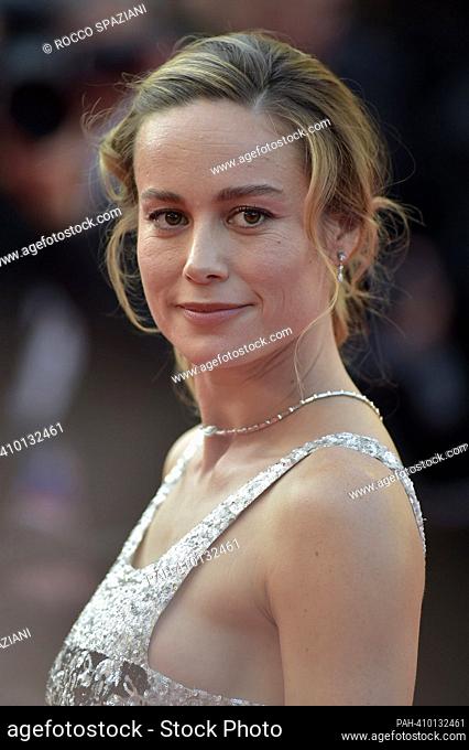 CANNES, FRANCE - MAY 23: Jury member Brie Larson attend the ""Asteroid City"" red carpet during the 76th annual Cannes film festival at Palais des Festivals on...