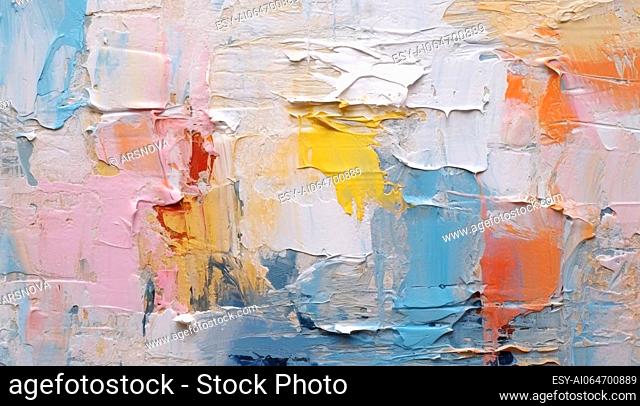 pale textured color abstract oil paint brushstrokes wallpaper background AI generated