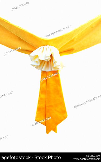 yellow ribbon on white background