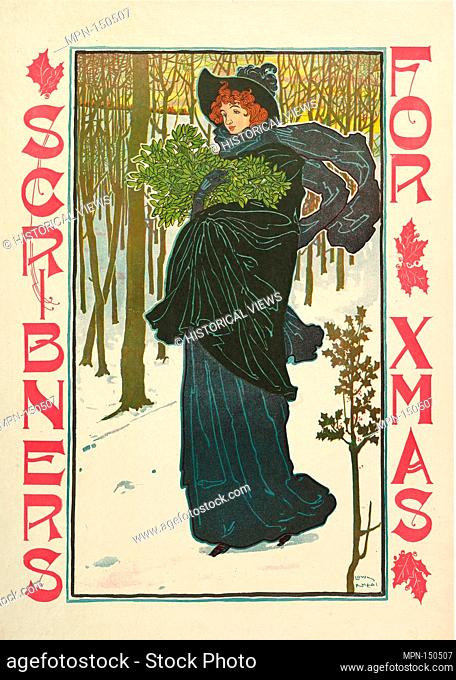 Scribners: XMAS. Artist: Louis John Rhead (American, born England, 1857-1926); Publisher: Charles Scribners and Sons; Date: 1895; Medium: Lithograph;...
