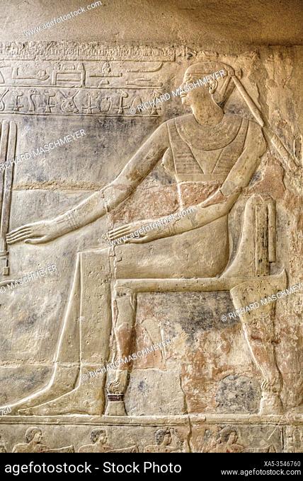 Reliefs, Mastaba of Mereruka, Necropolis of Saqqara, UNESCO World Heritage Site, Saqqara, Egypt