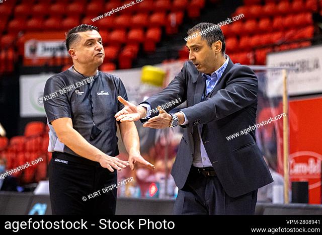 Oostende's head coach Dario Gjergja pictured during the basketball match between BC Oostende and Mons-Hainaut, Monday 07 June 2021 in Oostende