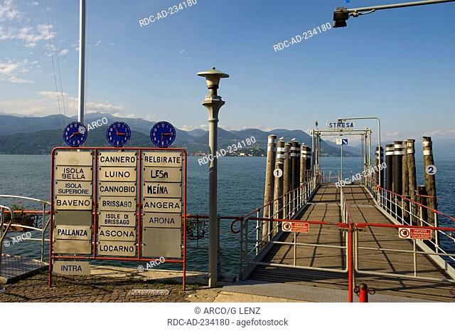 Shipping pier, Stresa, Lago Maggiore, Piemont, Italy