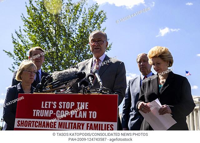 WASHINGTON, DC: United States Senate Minority Leader Chuck Schumer (Democrat of New York) speaks at press conference on impacts of the boarder wall and funding...