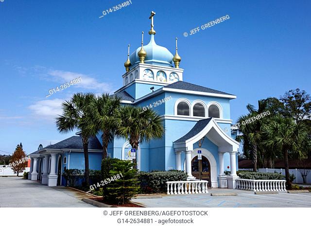 Florida, FL, St. Saint Petersburg, St. Saint Andrew's Russian Orthodox Church, outside, front, entrance