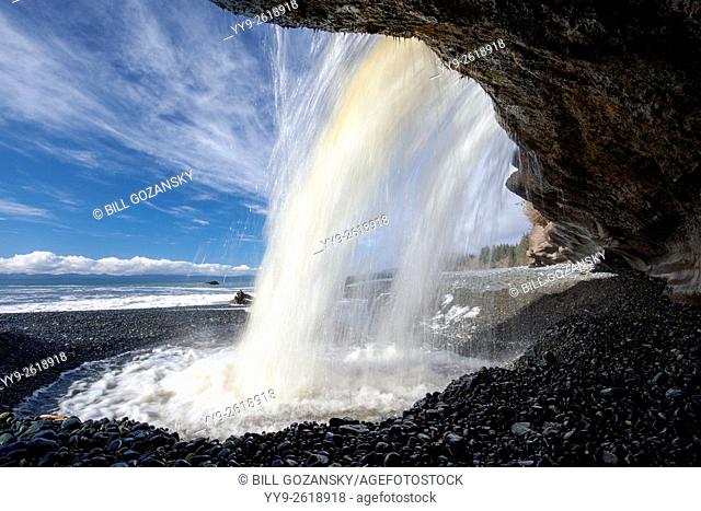Waterfall at Sandcut Beach - Sooke, Vancouver Island, British Columbia, Canada