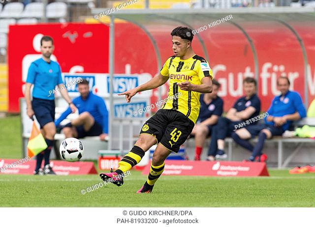 Dortmund's Dario Scuderi in action at the test match between Wuppertaler SV vs. Borussia Dortmund 2016/2017 season in Wuppertal, Germany, 09 July 2016