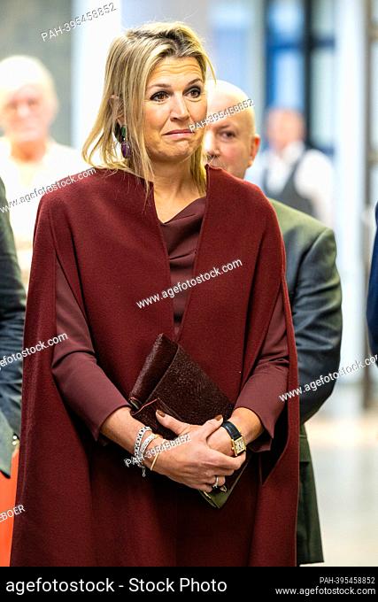 Queen Maxima of The Netherlands at FastFeetGrinded in Heerhugowaard, on February 15, 2023, for a workvisit in the context of circular entrepreneurship and...