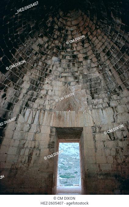 Interior of the Mycenaean 'Treasury of Atreus', a Tholos Tomb