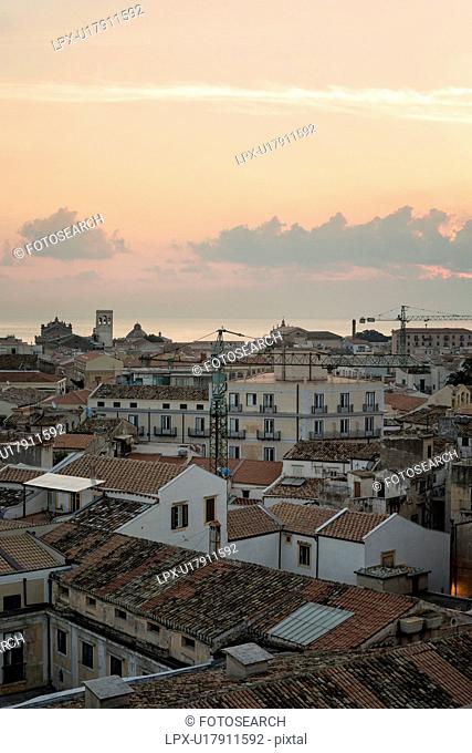 Palermo city view at dawn, Sicily, Italy